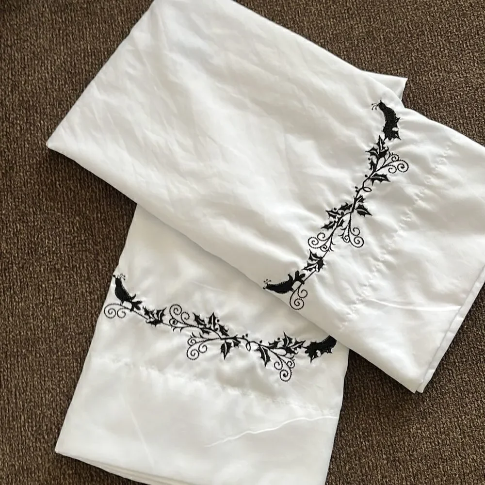 The Eclipse Collect Bright White Pillowcases with Custom Embroidery- Standard
